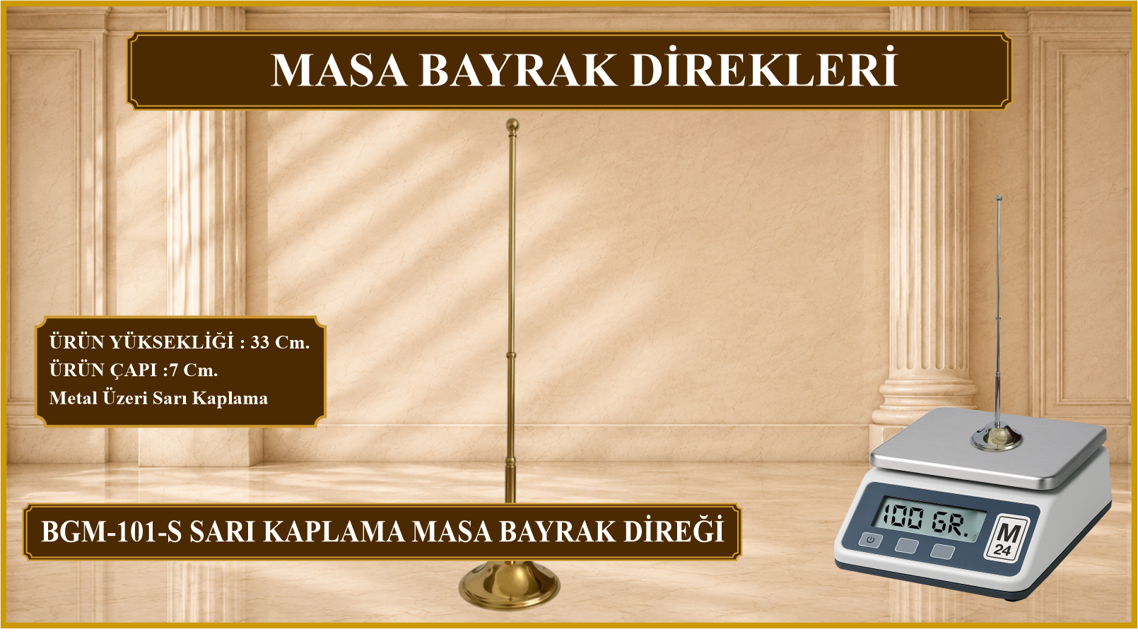 krom masa bayrak dirği
