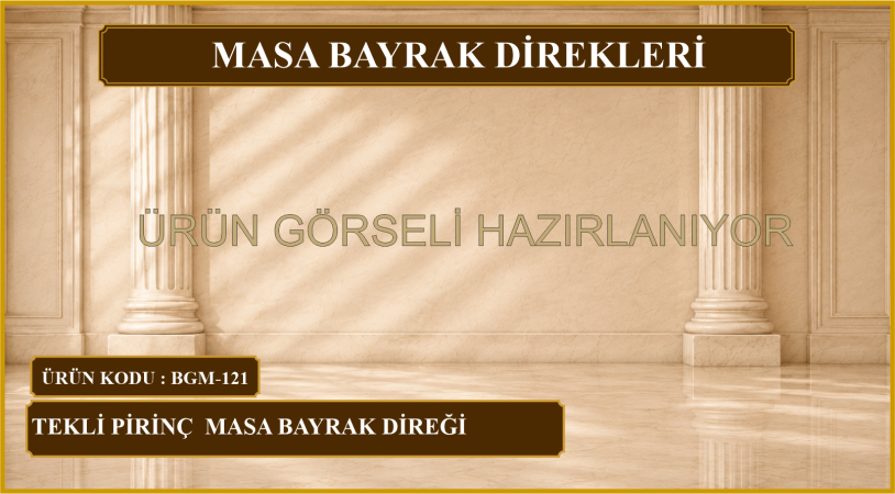 Tekli Pirinç Masa bayrak Direği